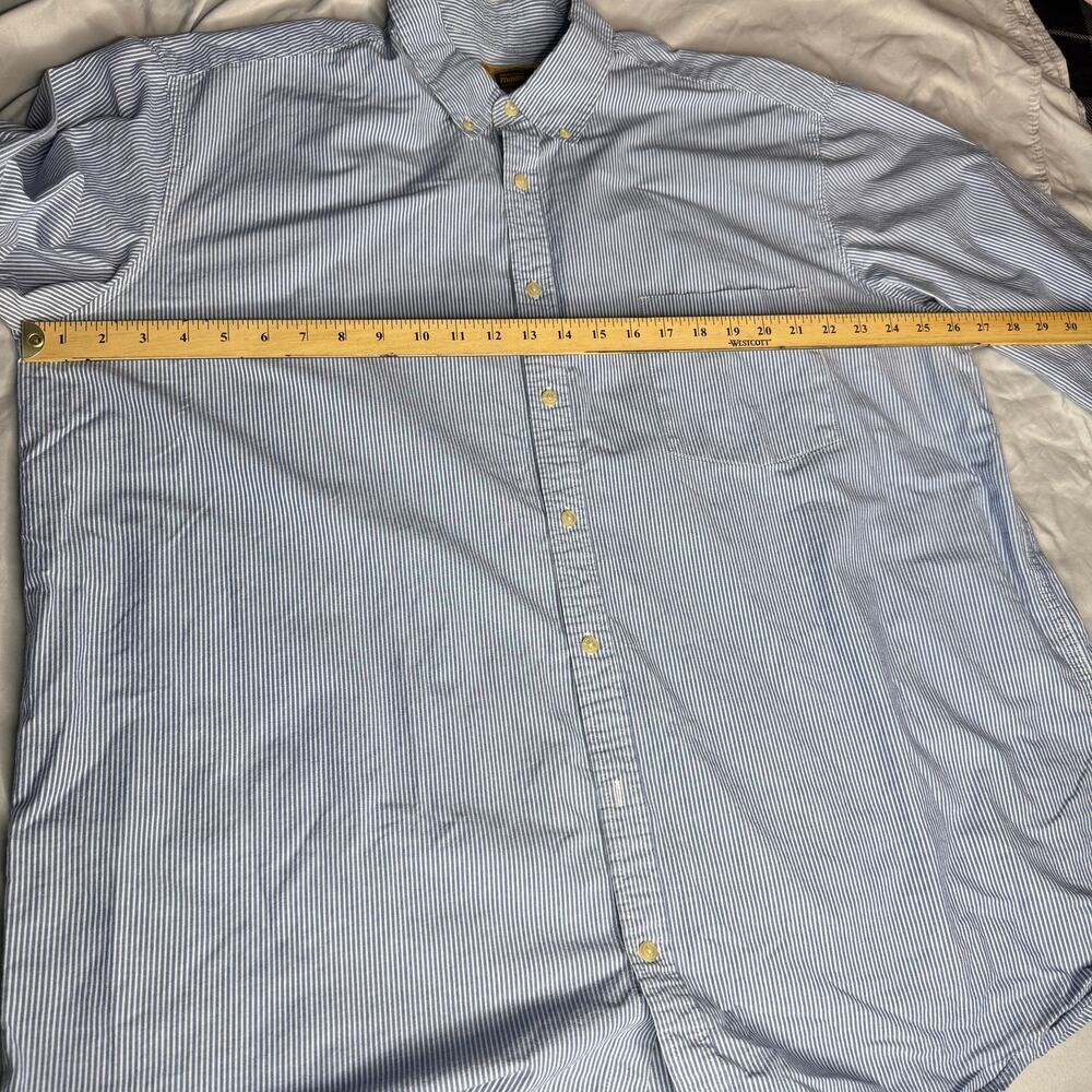 The Foundry Men's size 2XLT Big & Tall Blue Stripe Button Down Long Sleeve Shirt - Picture 6 of 9